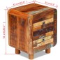 vidaXL Mesita de noche de madera maciza reciclada 43x33x51 cm