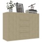 vidaXL Aparador de madera contrachapada color roble Sonoma 60x30x70 cm vidaXL Aparador de madera contrachapada color roble Sonoma 60x30x70 cm