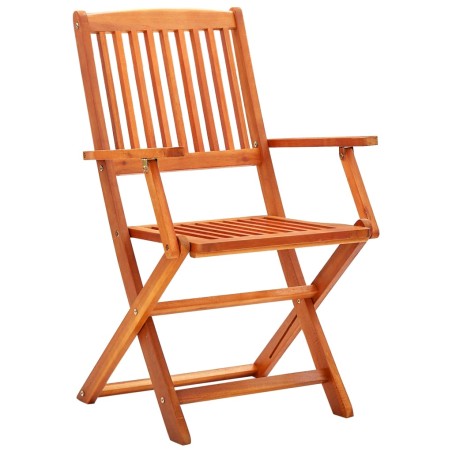 vidaXL Sillas de jardín plegables 8 pzas madera maciza de eucalipto