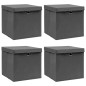 vidaXL Cajas de almacenaje con tapas 4 uds tela gris 32x32x32 cm vidaXL Cajas de almacenaje con tapas 4 uds tela gris 32x32x32 cm