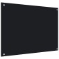 vidaXL Protección salpicaduras cocina vidrio templado negro 80x60 cm