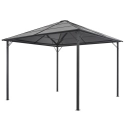 vidaXL Cenador con tejado aluminio 3x3 m negro