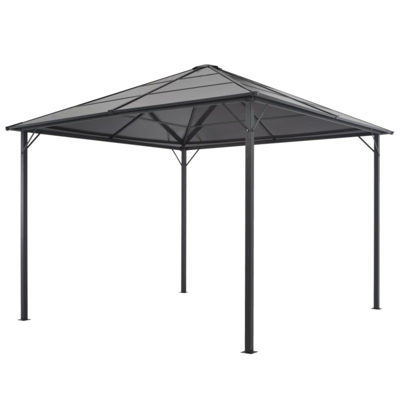 vidaXL Cenador con tejado aluminio 3x3 m negro vidaXL Cenador con tejado aluminio 3x3 m negro