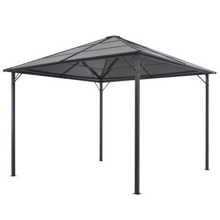 vidaXL Cenador con tejado aluminio 3x3 m negro