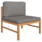 vidaXL Set de muebles de jardín 4 pzas madera de teca y cojines gris vidaXL Set de muebles de jardín 4 pzas madera de teca y cojines gris