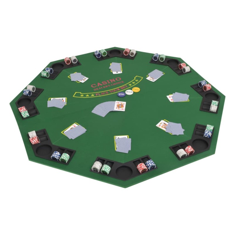 vidaXL Superficie de póker plegable en 2 para 8 jugadores octogonal vidaXL Superficie de póker plegable en 2 para 8 jugadores octogonal