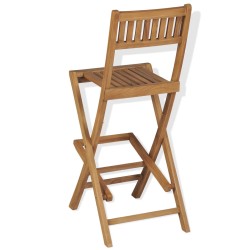 vidaXL Taburetes plegables de bar de jardín 2 uds madera teca maciza 