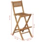 vidaXL Taburetes plegables de bar de jardín 2 uds madera teca maciza vidaXL Taburetes plegables de bar de jardín 2 uds madera teca maciza