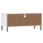 vidaXL Mueble de TV con patas de metal OSLO madera maciza pino blanco vidaXL Mueble de TV con patas de metal OSLO madera maciza pino blanco