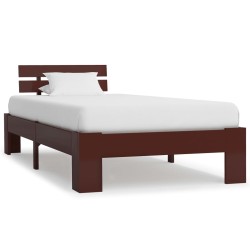 vidaXL Estructura de cama madera maciza pino marrón oscuro 90x200 cm