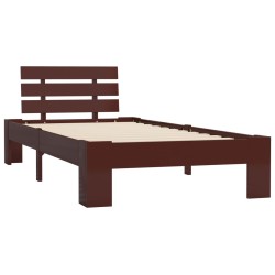 vidaXL Estructura de cama madera maciza pino marrón oscuro 90x200 cm