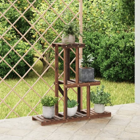 vidaXL Soporte para flores de madera maciza abeto 81x25x75,5 cm