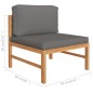 vidaXL Set de muebles de jardín 4 pzas madera de teca y cojines gris vidaXL Set de muebles de jardín 4 pzas madera de teca y cojines gris