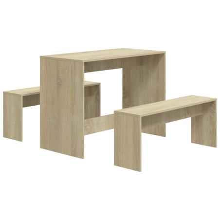 vidaXL Juego de comedor 3 piezas madera contrachapada roble Sonoma