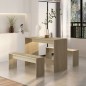 vidaXL Juego de comedor 3 piezas madera contrachapada roble Sonoma vidaXL Juego de comedor 3 piezas madera contrachapada roble Sonoma
