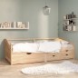 vidaXL Sofá cama 3 plazas con cajones madera maciza pino 90x200 cm