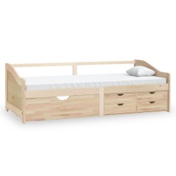 vidaXL Sofá cama 3 plazas con cajones madera maciza pino 90x200 cm