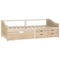vidaXL Sofá cama 3 plazas con cajones madera maciza pino 90x200 cm