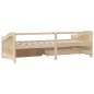 vidaXL Sofá cama 3 plazas con cajones madera maciza pino 90x200 cm