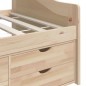 vidaXL Sofá cama 3 plazas con cajones madera maciza pino 90x200 cm