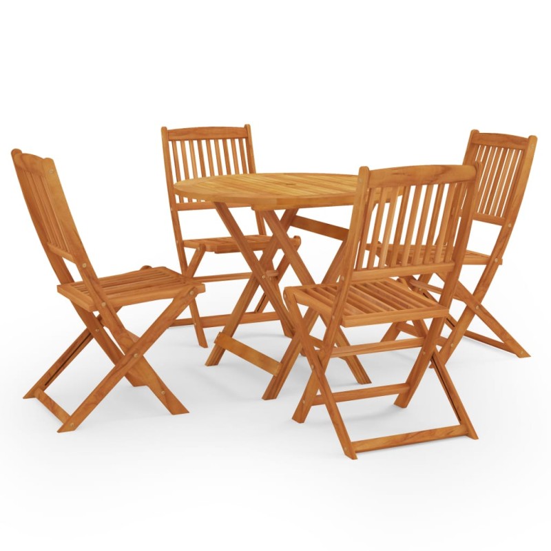 vidaXL Set de comedor de jardín plegable 5 pzas madera eucalipto vidaXL Set de comedor de jardín plegable 5 pzas madera eucalipto