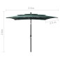 vidaXL Sombrilla de 3 niveles con poste de aluminio verde 2,5x2,5 m vidaXL Sombrilla de 3 niveles con poste de aluminio verde 2,5x2,5 m