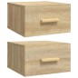 vidaXL Mesitas de noche de pared 2 uds color roble Sonoma 35x35x20 cm vidaXL Mesitas de noche de pared 2 uds color roble Sonoma 35x35x20 cm