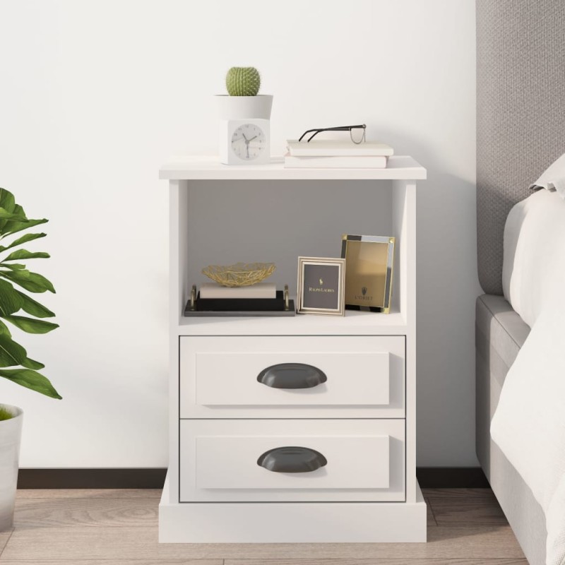 vidaXL Mesita de noche blanca 43x36x60 cm vidaXL Mesita de noche blanca 43x36x60 cm