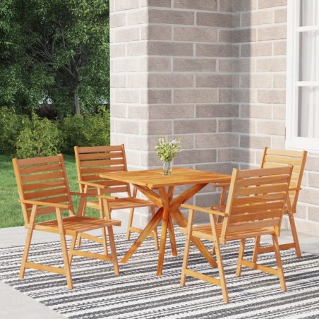 vidaXL Juego de comedor de jardín 5 piezas madera maciza de acacia