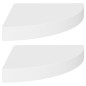 vidaXL Estante flotante de esquina 2 uds MDF blanco 25x25x3,8 cm