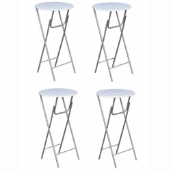 vidaXL Mesas altas plegables 4 unidades MDF blancas  