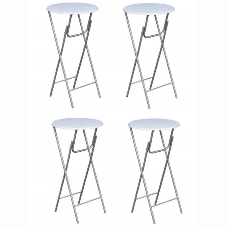 vidaXL Mesas altas plegables 4 unidades MDF blancas vidaXL Mesas altas plegables 4 unidades MDF blancas