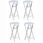 vidaXL Mesas altas plegables 4 unidades MDF blancas vidaXL Mesas altas plegables 4 unidades MDF blancas