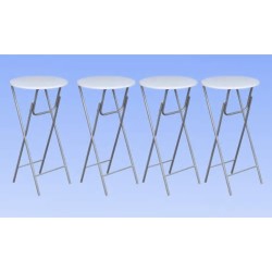 vidaXL Mesas altas plegables 4 unidades MDF blancas  