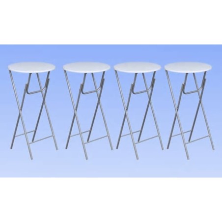 vidaXL Mesas altas plegables 4 unidades MDF blancas  