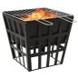 vidaXL Brasero y barbacoa 2 en 1 de acero 34x34x48 cm