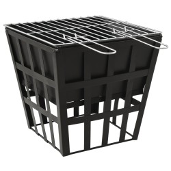 vidaXL Brasero y barbacoa 2 en 1 de acero 34x34x48 cm