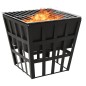 vidaXL Brasero y barbacoa 2 en 1 de acero 34x34x48 cm