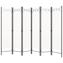 vidaXL Biombo divisor de 6 paneles blanco crema 240x180 cm