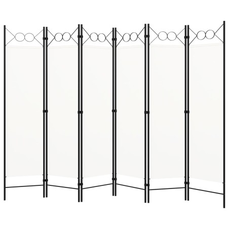 vidaXL Biombo divisor de 6 paneles blanco crema 240x180 cm