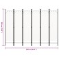 vidaXL Biombo divisor de 6 paneles blanco crema 240x180 cm vidaXL Biombo divisor de 6 paneles blanco crema 240x180 cm