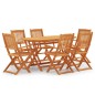 vidaXL Set de comedor de jardín plegable 7 pzas madera eucalipto