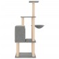vidaXL Rascador para gatos con postes de sisal gris claro 132 cm vidaXL Rascador para gatos con postes de sisal gris claro 132 cm
