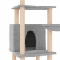 vidaXL Rascador para gatos con postes de sisal gris claro 132 cm vidaXL Rascador para gatos con postes de sisal gris claro 132 cm