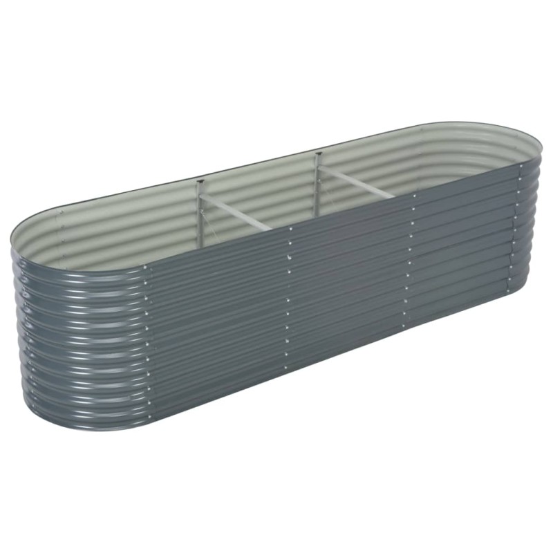 vidaXL Arriate de acero galvanizado gris 320x80x81 cm vidaXL Arriate de acero galvanizado gris 320x80x81 cm