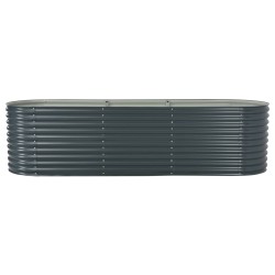 vidaXL Arriate de acero galvanizado gris 320x80x81 cm