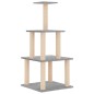 vidaXL Rascador para gatos con postes de sisal gris claro 111 cm vidaXL Rascador para gatos con postes de sisal gris claro 111 cm