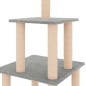 vidaXL Rascador para gatos con postes de sisal gris claro 111 cm vidaXL Rascador para gatos con postes de sisal gris claro 111 cm