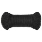 vidaXL Cuerda de trabajo polipropileno negro 8 mm 50 m vidaXL Cuerda de trabajo polipropileno negro 8 mm 50 m