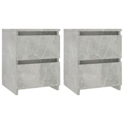 vidaXL Mesitas de noche 2 uds aglomerado gris hormigón 30x30x40 cm